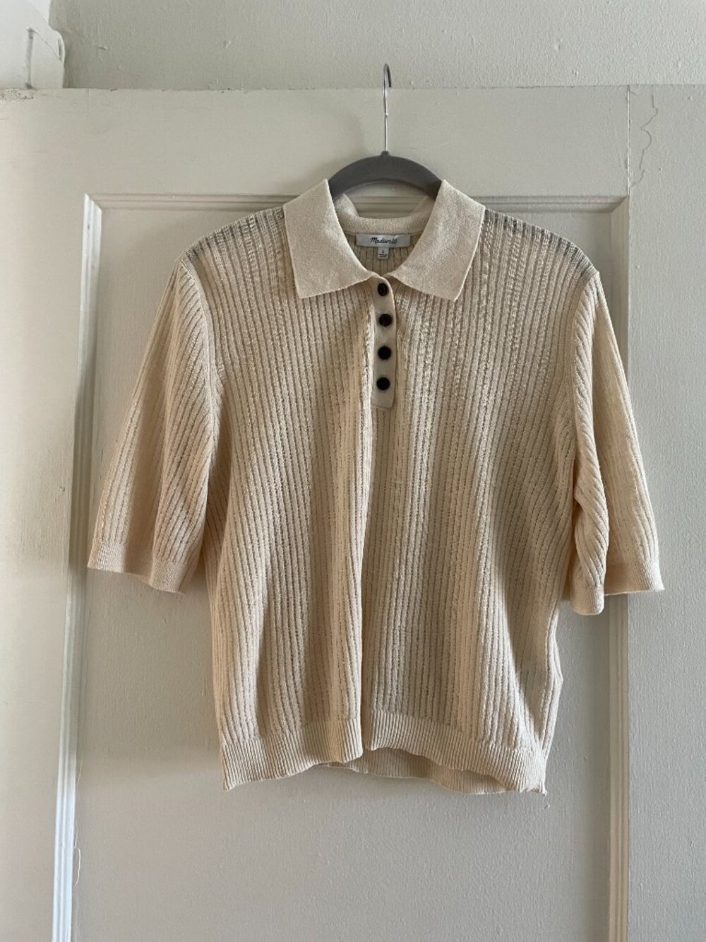 Madewell Short Sleeve Polo Sweater | Size L